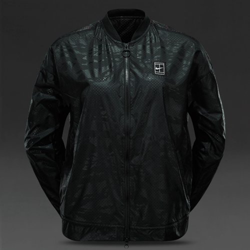 Nike Court Bomber Jacket- Black/Hot Lava/White for Women